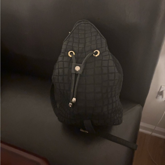 Valentino Orlandi Chic Black Quilted Handbag with Gold Accents. - Picture 8 of 13